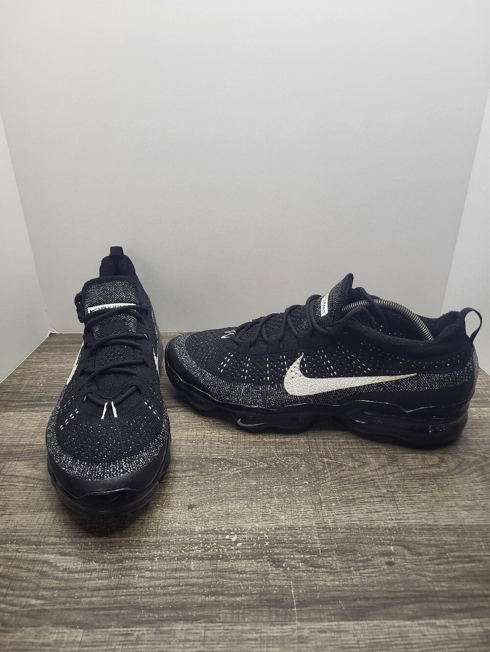 Nike Air VaporMax 2023 Flyknit Oreo Running Shoes Men's Size 12 No Insoles